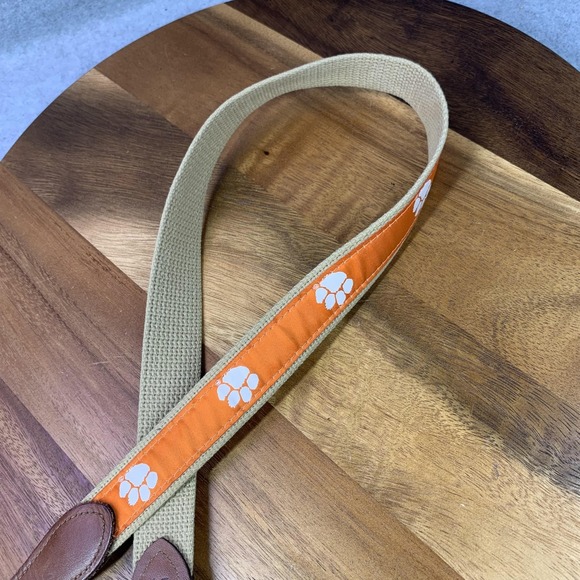 Clemson Tigers Belt Mens 34 Orange Tan NCAA Football Leather Vintage USA Zep Pro - Picture 6 of 8